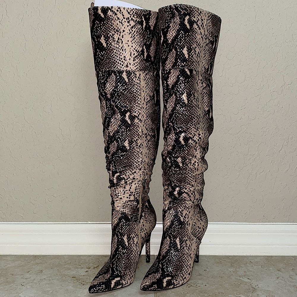 Jessica Simpson Over the Knee Snake Skin Boots